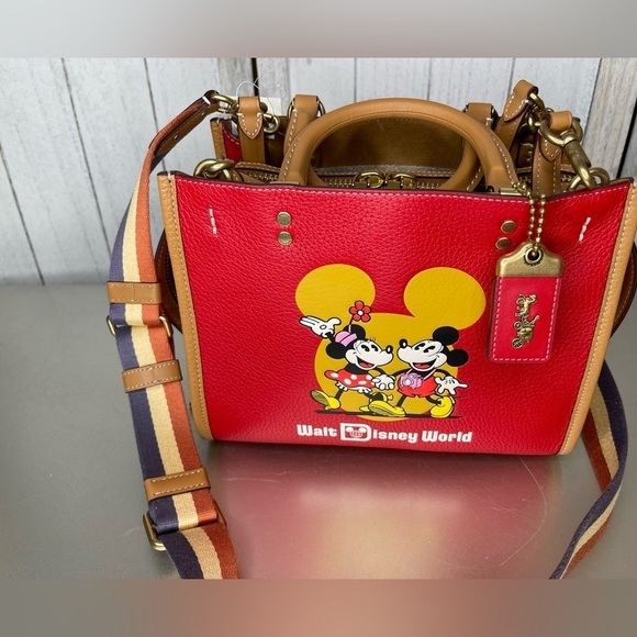 New! COACH X DISNEY Limited Edition 50 Year RED MICKEY & MINNIE MOUSE ROGUE 25 - Picture 2 of 10